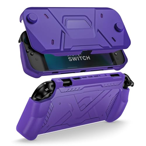 PSS Carrying Case Compatible with Nintendo Switch 2 (2025 Model), Hard PC Front Cover + Soft Back Shell 360° Protection with Ergonomic Grip for New 7.9 Inch Switch 2 Front & Back Protective (Purple) - Image 1