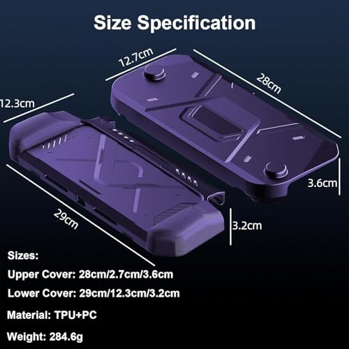 PSS Carrying Case Compatible with Nintendo Switch 2 (2025 Model), Hard PC Front Cover + Soft Back Shell 360° Protection with Ergonomic Grip for New 7.9 Inch Switch 2 Front & Back Protective (Purple) - Image 2