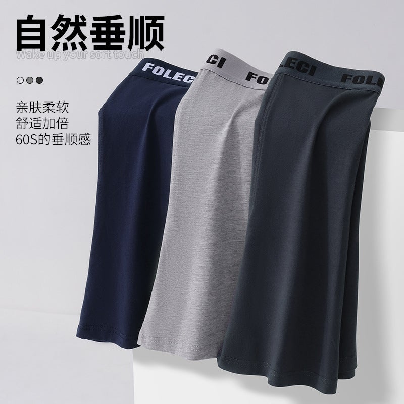 Plus Size Plus Fat Men'S Underwear Pure Cotton Anti-Abrasion Leg Sports Running Long Boxer Trousers With High Waist And Boxer - Image 4