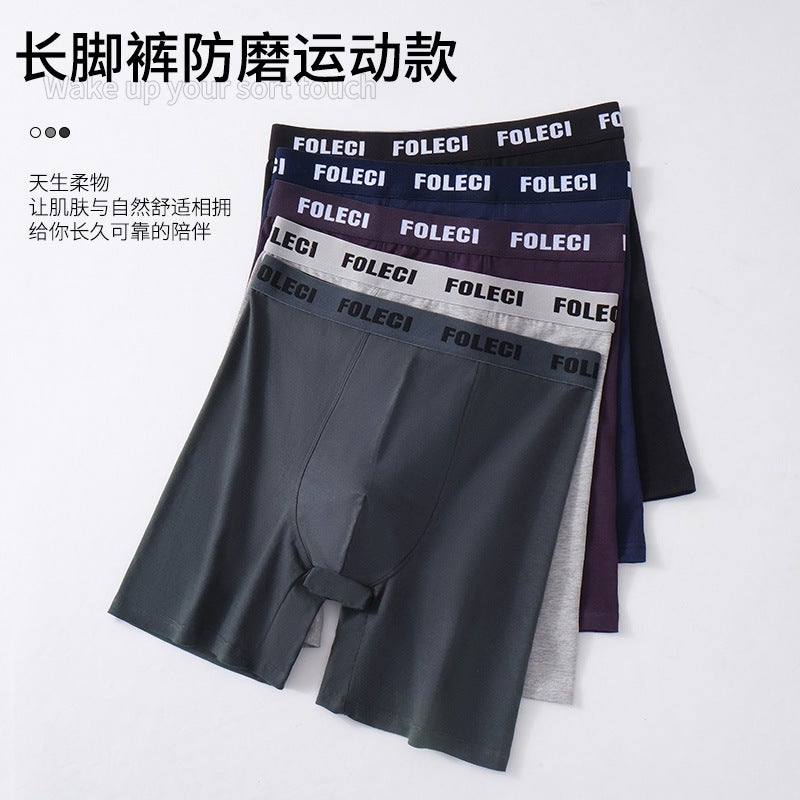 Plus Size Plus Fat Men'S Underwear Pure Cotton Anti-Abrasion Leg Sports Running Long Boxer Trousers With High Waist And Boxer - Image 3