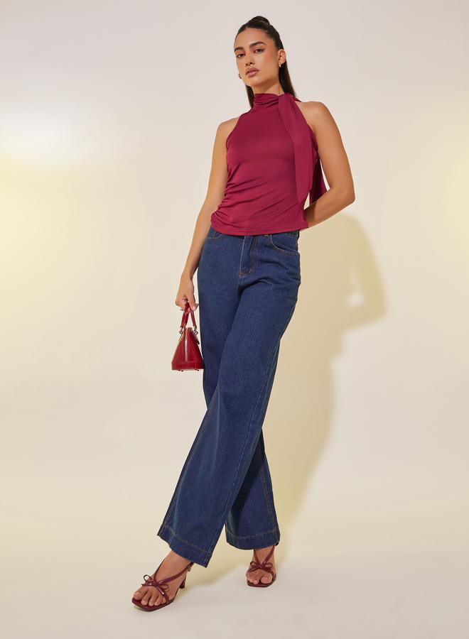 Take Two Take Two Solid Sleeveless High Neck Knit Top  - Image 2