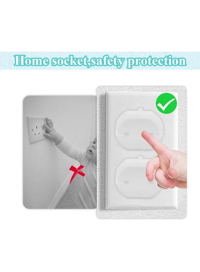 Fielect Outlet Plugs Covers Childproof EU Plug Protectors Electric Socket Cover Electrical Protector 2-Hole White 30Pcs - Image 3