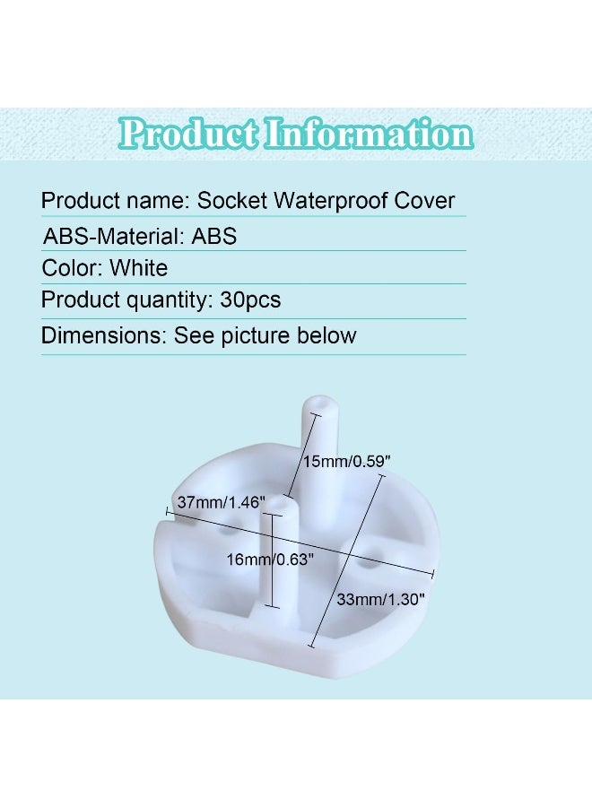 Fielect Outlet Plugs Covers Childproof EU Plug Protectors Electric Socket Cover Electrical Protector 2-Hole White 30Pcs - Image 2