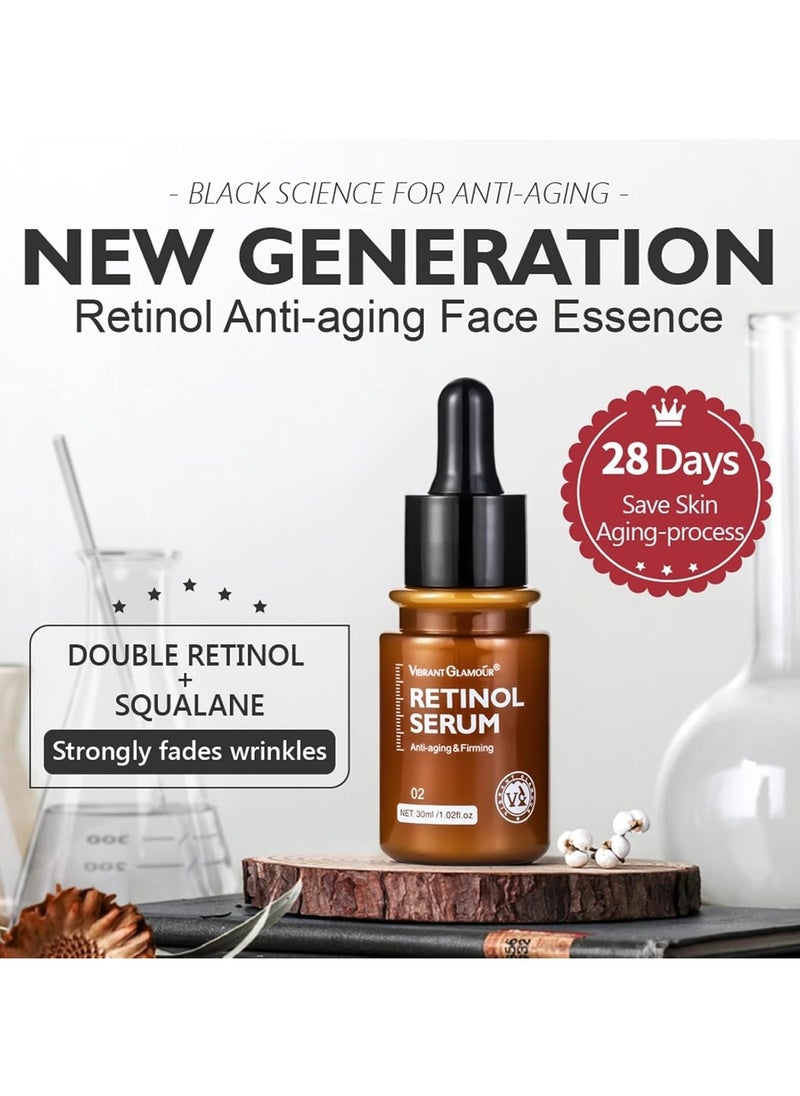 Vibrant Glamour - Anti Aging Retinol Serum ，Face Cream Collagen Anti-Aging，Collagen Firming Serum, Melasma Lightening Anti-wrinkle Cream, Skin Tightening Lifting Hydrating，Double Chin Reducer - Image 1