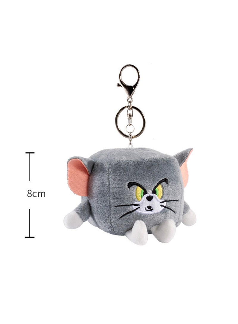 Creative Cute Plush Keychain, Cute Backpack Pendant, Suitable For Wallet Key Ring Decoration, (8cm Tom Cat Pendant, Deformed Version)  - Image 2