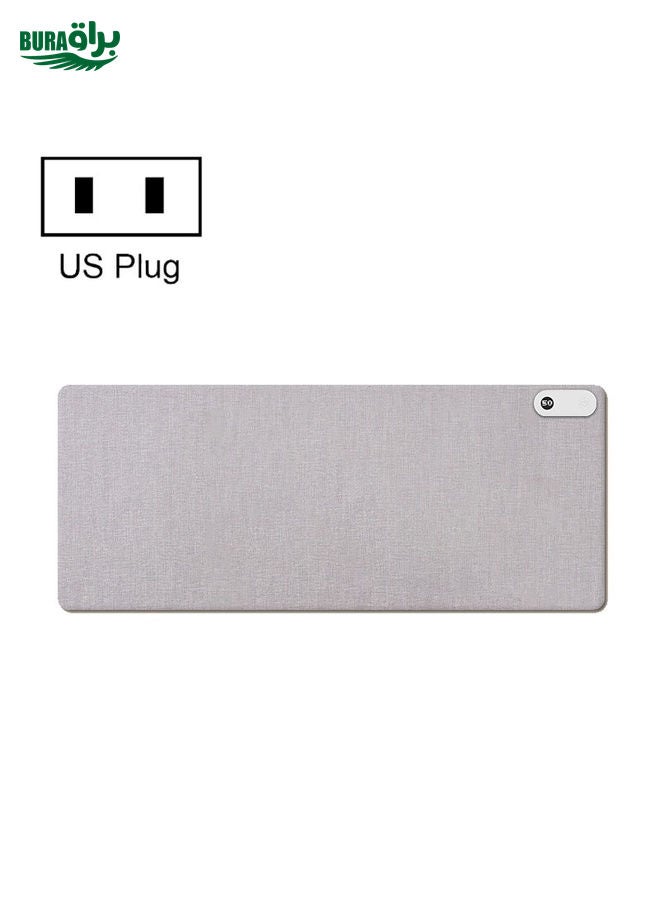 BURAQ 150W  80x33cm Heated Mouse Pad Digital Display Adjustable Hand Warmer Desk Pad 110V US Plug  Gray - Image 1