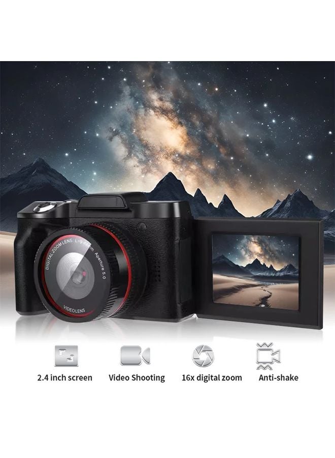 كاميرا رقمية سوداء 16 ميجابكسل مسجل فيديو 1080P كاميرا سفر مدمجة بتكبير 16x - Image 3