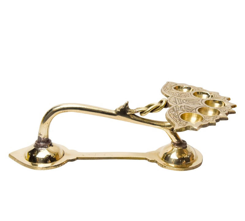 Bhimonee Decor | Pure Brass Ganga Aarti Diya | Deep, Deepak for Pooja Purposes | 2.4 Inches | 410gm | Sacred Diya for Home Temple Decor & Rituals - Image 3