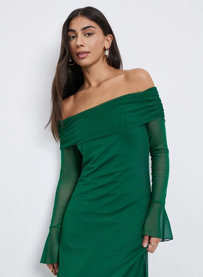 Styli Styli Emerald Green Bodycon Maxi Dress