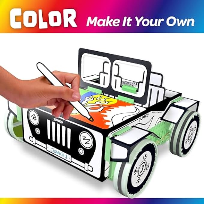 JUNKOGO TOY CAR | BUILD, COLOR & CUSTOMIZE  PULL-BACK CAR | STEM CRAFT PROJECT AGES 610 - Image 4