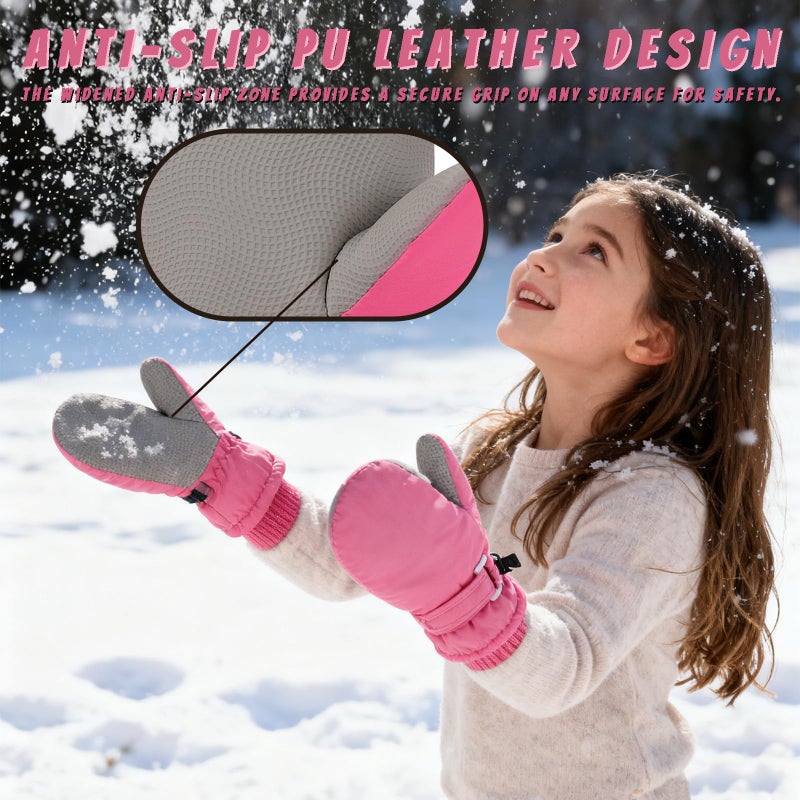LPMOERA Toddler Mittens Waterproof Kids Winter Ski Gloves Baby Mittens for Boys Girls - Image 4