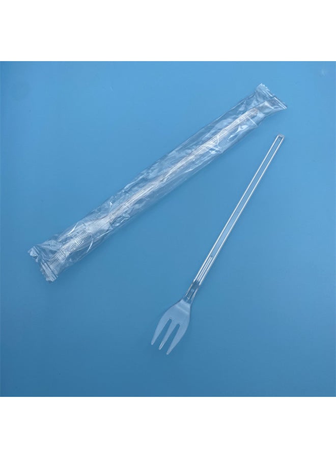 Plastic Three-tooth Fork Disposable Fork Individual Packaging Thickened Canned Fruit Fork Disposable Tableware Fork-Specifications:Bulk-Color:Black 14cm Short Handle Three Tooth Fork - Image 5