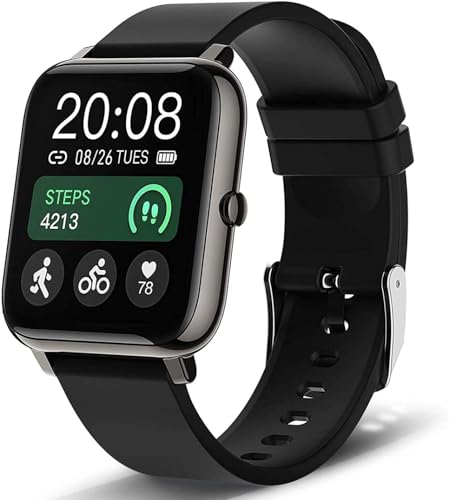 Popglory Smart Watch, Smartwatch with Blood Pressure, Blood Oxygen Monitor, Fitness Tracker with Heart Rate Monitor, Full Touch Fitness Watch for Android & iOS for Men Women (Black) - Image 5