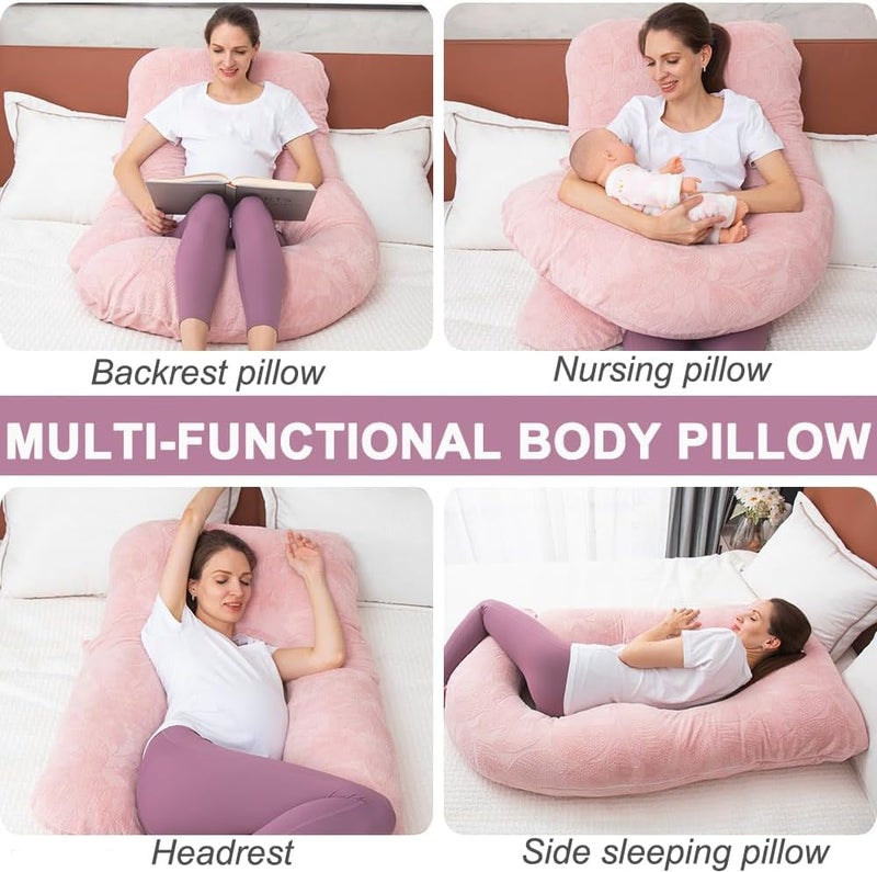 TaiBest Shredded Memory Foam Pregnancy Pillow for Sleeping, Maternity Pillow for Pregnant Women, Abdominal Support, U Shaped Full Body (Memory Foam, Pink) - Image 5