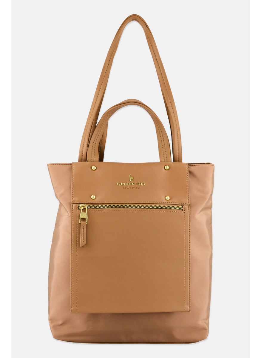 London Fog - Women Brand Logo Tote Bag 34 H x 35 L x 13 W cm, Tan - Image 1