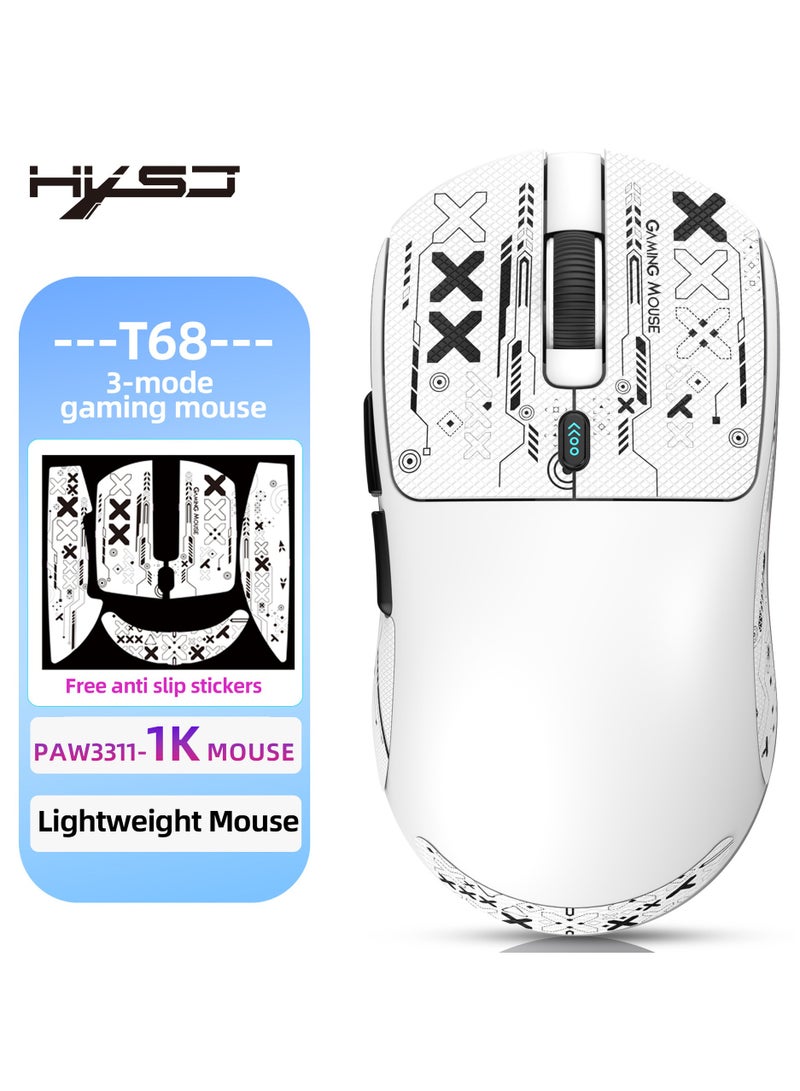 إتش إكس إس جيه T68 ماوس ألعاب T68 خفيفة الوزن ، 3311 من سبعة مفتاح قابلة للبرمجة ، 6 نقطة في البوصة قابلة للتعديل حتى 12000 - Image 2