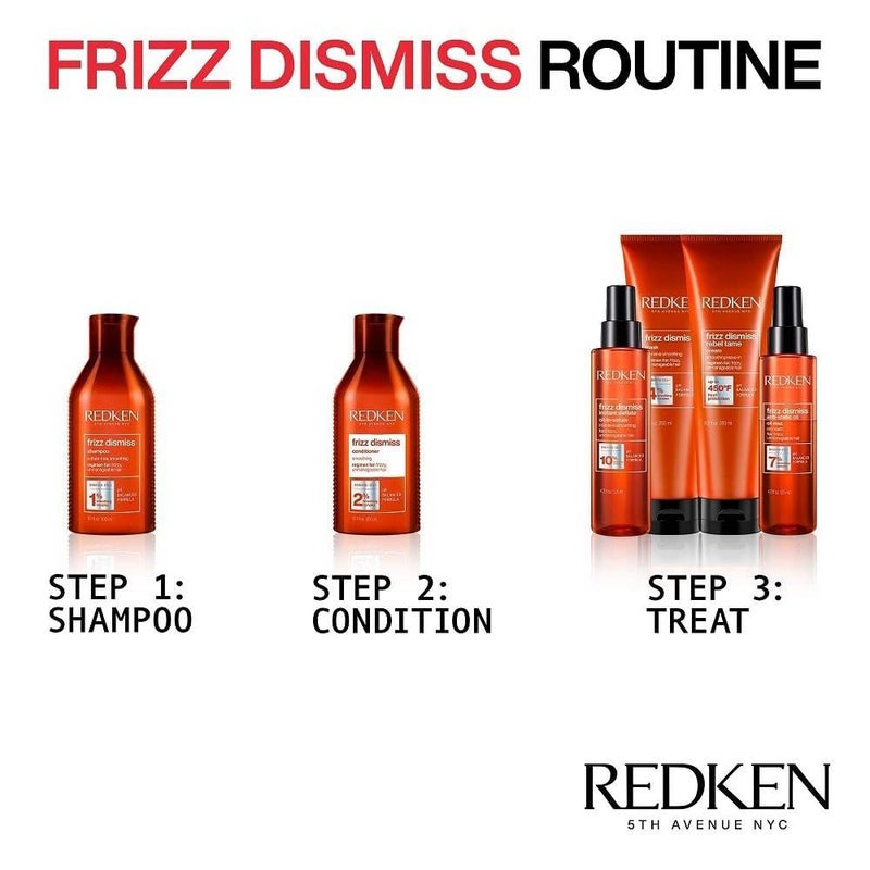 Redken Frizz Dismiss Instant Deflate Oil-In-Serum For Frizzy Hair - Enhances Smoothness and Shine With Babassu Oil, Sulfate-Free - Image 4