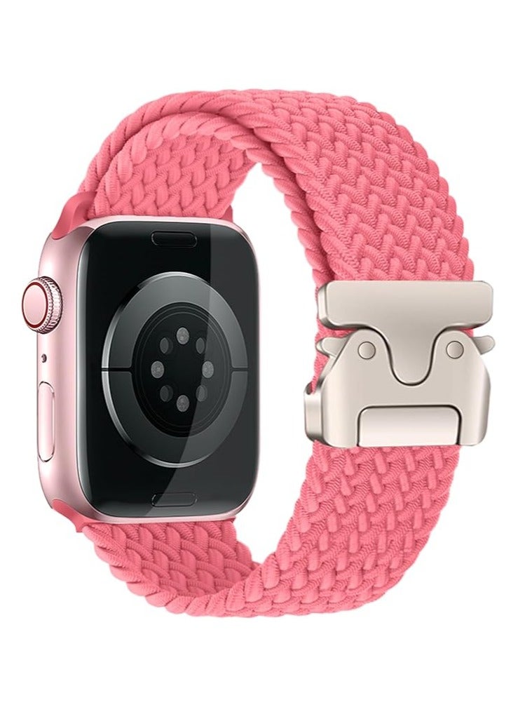 Braided Band Compatible with  Watch Ultra 1/2 49mm 46mm 45mm 44mm 42mm for Women Men Made of Breathable Polyester,Parachute Style Buckle Straps for iWatch SE Series 10 9 8 7 6 5 4 3 2 1 SE - Image 1