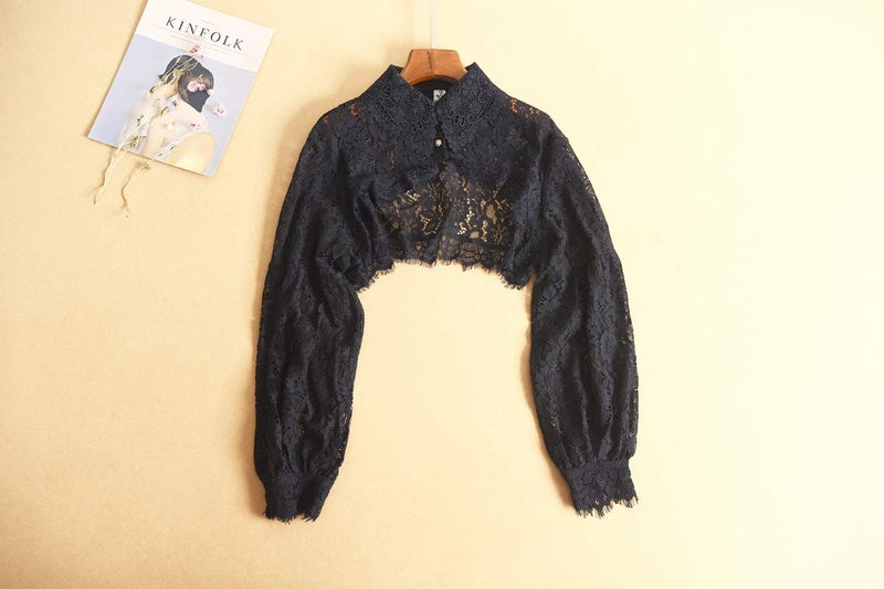 Elegtiskas Detachable Dickey Blouse False Collar Half Shirt Blouse Collar Crop Top - Image 4