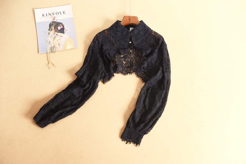 Elegtiskas Detachable Dickey Blouse False Collar Half Shirt Blouse Collar Crop Top - Image 2