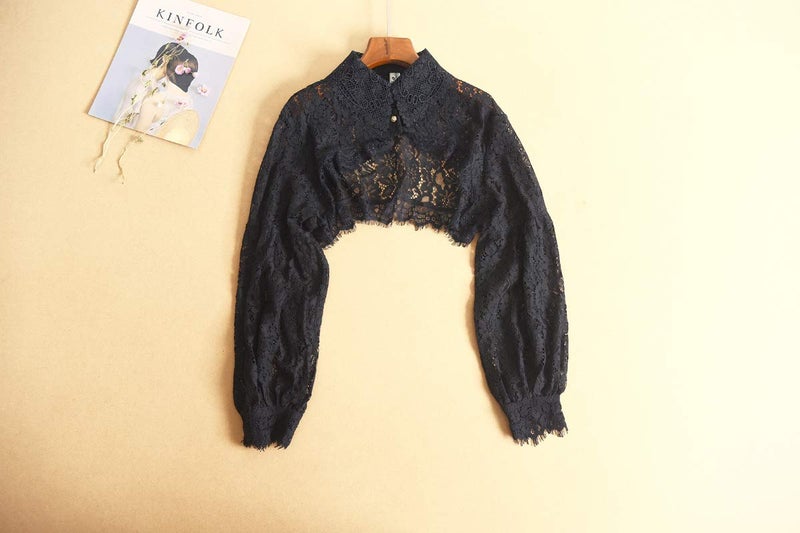 Elegtiskas Detachable Dickey Blouse False Collar Half Shirt Blouse Collar Crop Top - Image 3