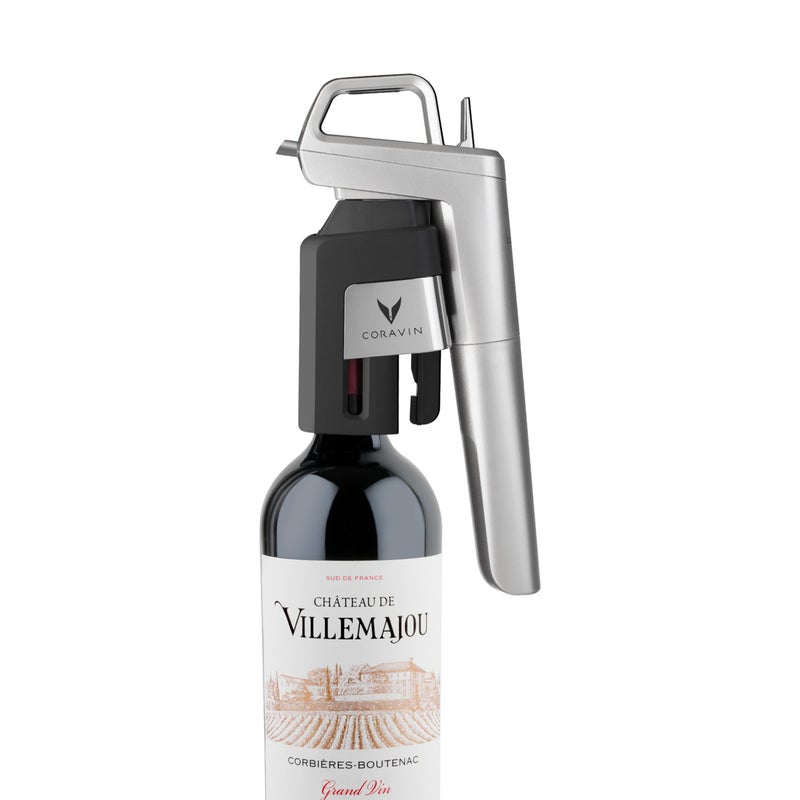 Coravin Coravin Timeless Six Plus Wine Preservation System - By-the-Glass Wine Saver - With 3 Pure Argon Gas Capsules, 6 Screw Caps & Wine Aerator - Silver  - Image 5