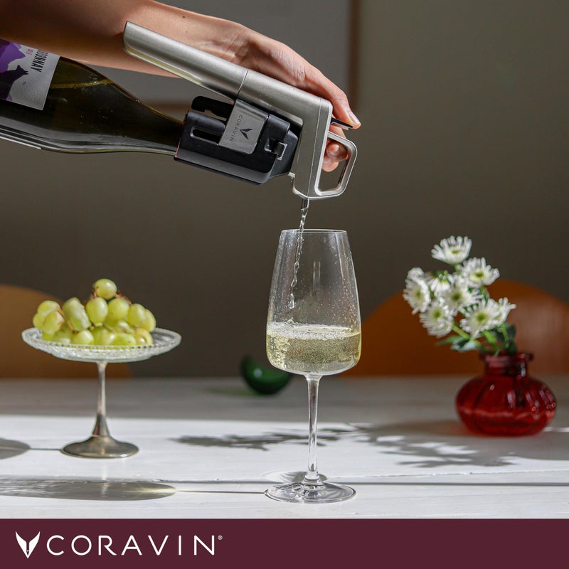 Coravin Coravin Timeless Six Plus Wine Preservation System - By-the-Glass Wine Saver - With 3 Pure Argon Gas Capsules, 6 Screw Caps & Wine Aerator - Silver  - Image 4
