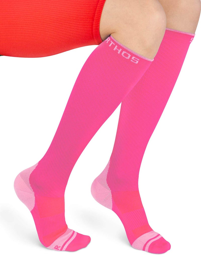 Sparthos Compression Socks 2030mmHg Knee High Sock for Sport Running Travel Medical Support Pregnancy Nursing Calf Long Athletic Compressions Gear Sleeve for Men and Women PinkXXL - Image 2