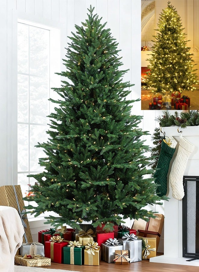 VUCATIN Artificial Christmas Tree with String Light, Foldable Metal Stand, Easy Assembly Hinged Artificial Tree for Home Decoration, Party, Office Glowing Christmas Tree - Image 1