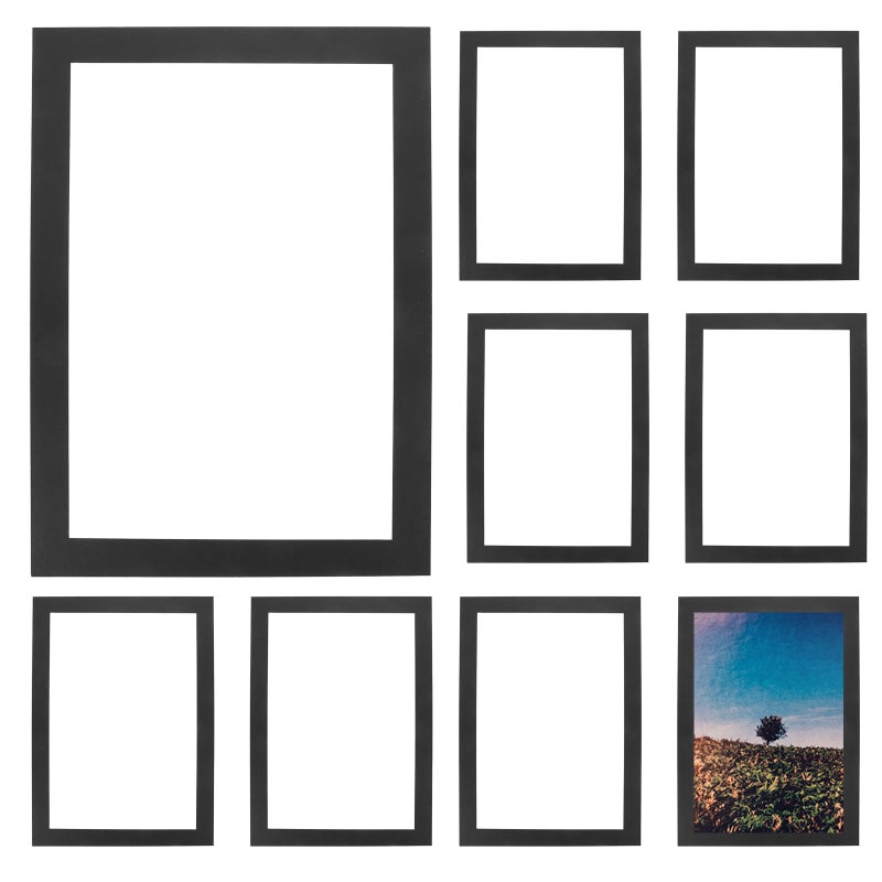 Artwork Frame Mat Black Rectangle Photo Mats Diy Photo Frame For Bedroom 10Set - Image 1