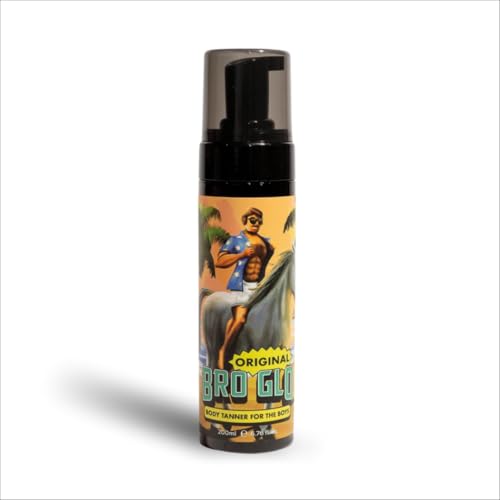 Bro Glo Self Tanner for The Boys Quick Application Foam Mousse Easy Sunless Tan For Face and Body Oil Free Water Based Faster Skin Drying Natural Sun Kissed Bronze Color Perfect Men 676 FL oz - Image 1