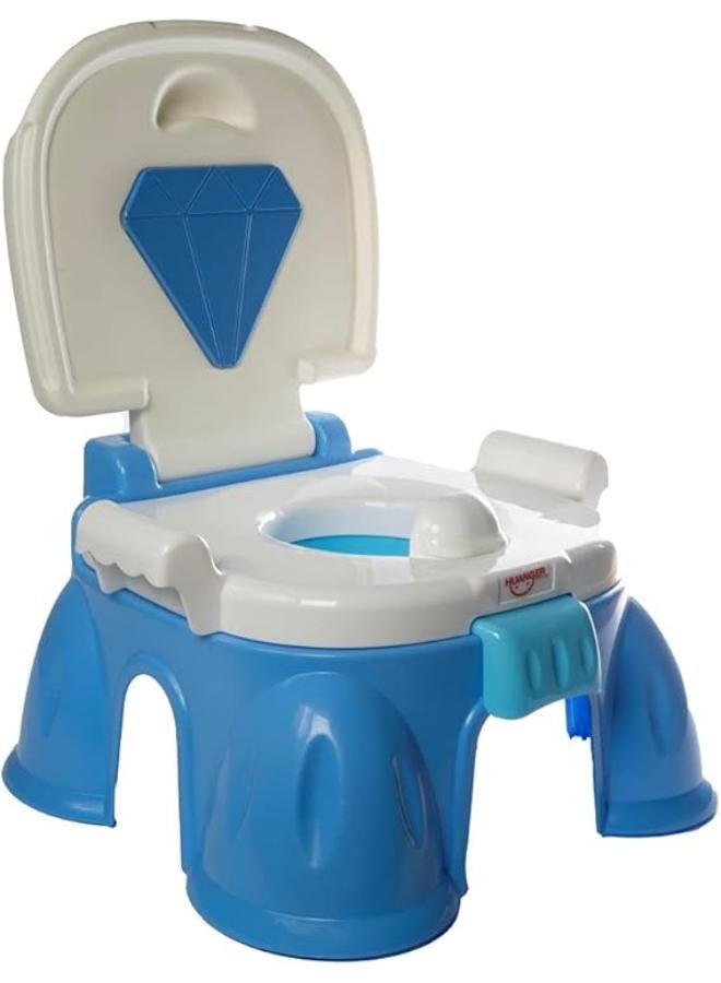 Huanger Different Positions Toilet Seat with Musical Box, and Stickers For Children (Blue and White, 2725607995174, Up To 45kg)
