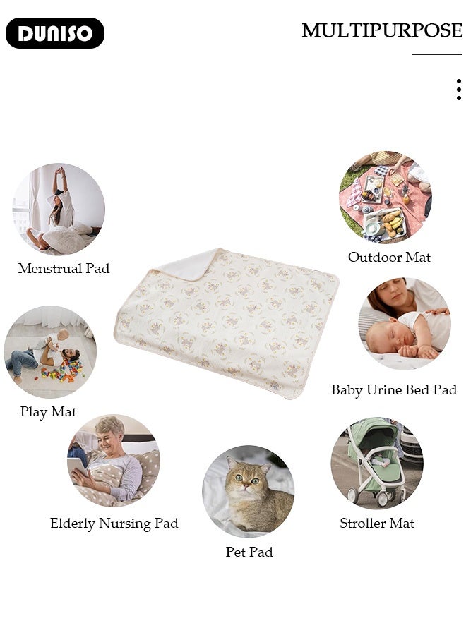 DUNISO Baby Waterproof Bed Pad Bed Wetting Pads Washable Mattress Protector Pads for Baby Reusable Incontinence Underpads Toddler Potty Training Pads Baby Waterproof Pad Mat 80*100cm  - Image 4
