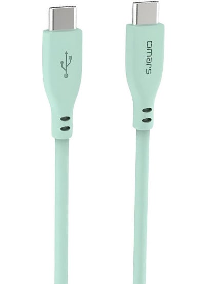 omars Type-C To Type-C Silicon Pd Fast Charging Cable Green  - Image 1