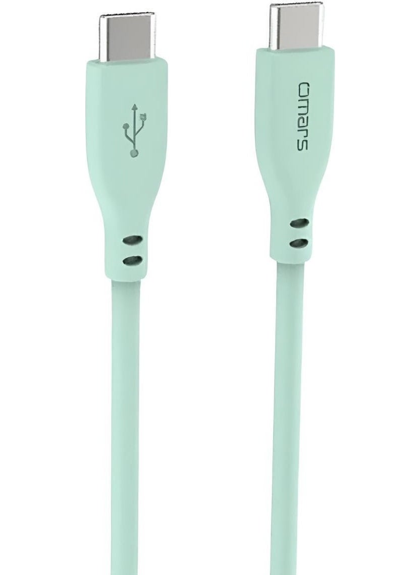 omars - Type-C To Type-C Silicon Pd Fast Charging Cable Green - Image 1
