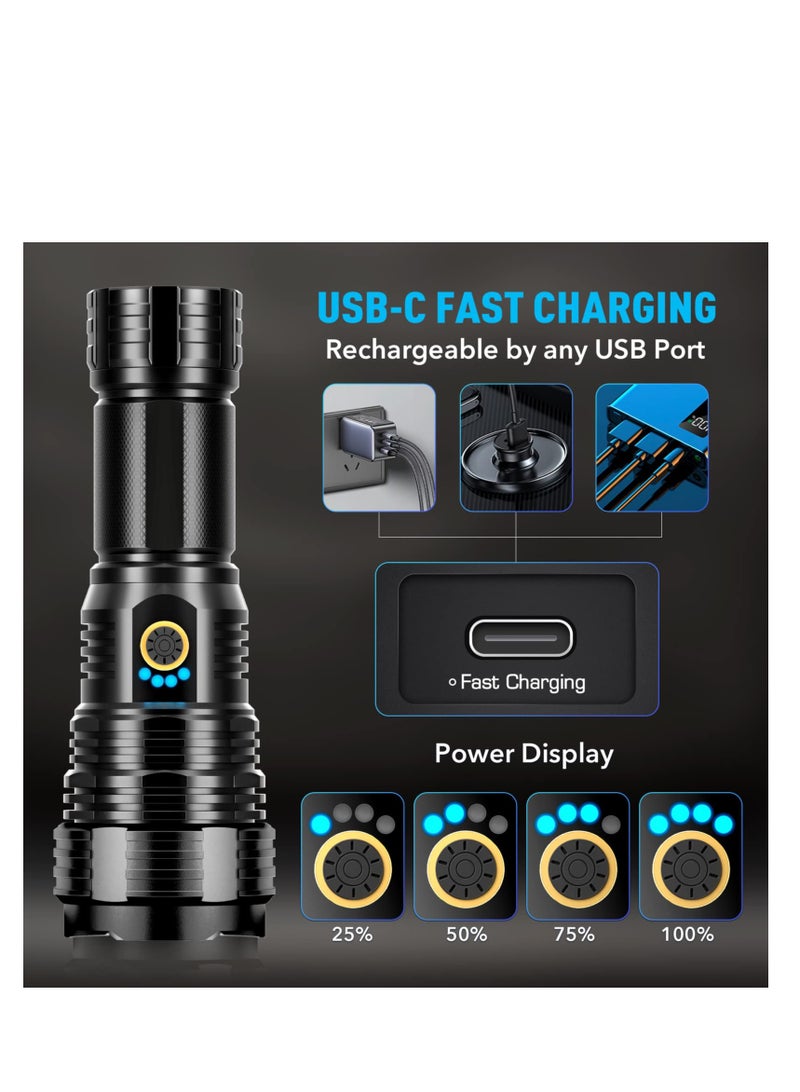 90000 Lumen High Power Waterproof Flashlight Lamp Ultra Bright 5 Mode - Image 4