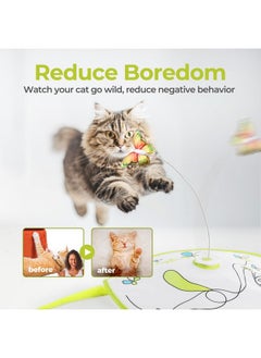 all for paws ALL FOR PAWS 2 in 1 Cat Toys Hide-N-Seek Cat Wand Toy Automatic Kitten Flutter Toy with Butterfly Spinner, Cat Moving Feather Toy for Indoor Cats  - Image 4