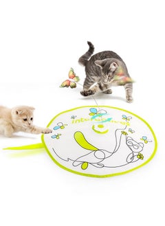 all for paws ALL FOR PAWS 2 in 1 Cat Toys Hide-N-Seek Cat Wand Toy Automatic Kitten Flutter Toy with Butterfly Spinner, Cat Moving Feather Toy for Indoor Cats  - Image 1