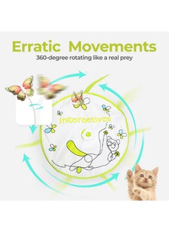 all for paws ALL FOR PAWS 2 in 1 Cat Toys Hide-N-Seek Cat Wand Toy Automatic Kitten Flutter Toy with Butterfly Spinner, Cat Moving Feather Toy for Indoor Cats  - Image 3