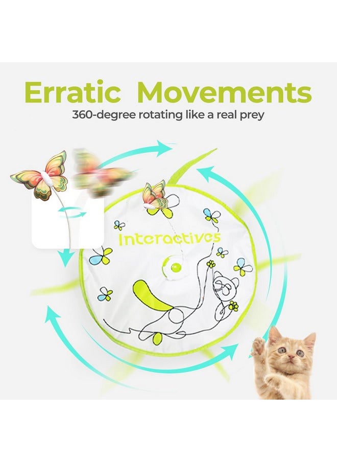 all for paws ALL FOR PAWS 2 in 1 Cat Toys Hide-N-Seek Cat Wand Toy Automatic Kitten Flutter Toy with Butterfly Spinner, Cat Moving Feather Toy for Indoor Cats  - Image 3