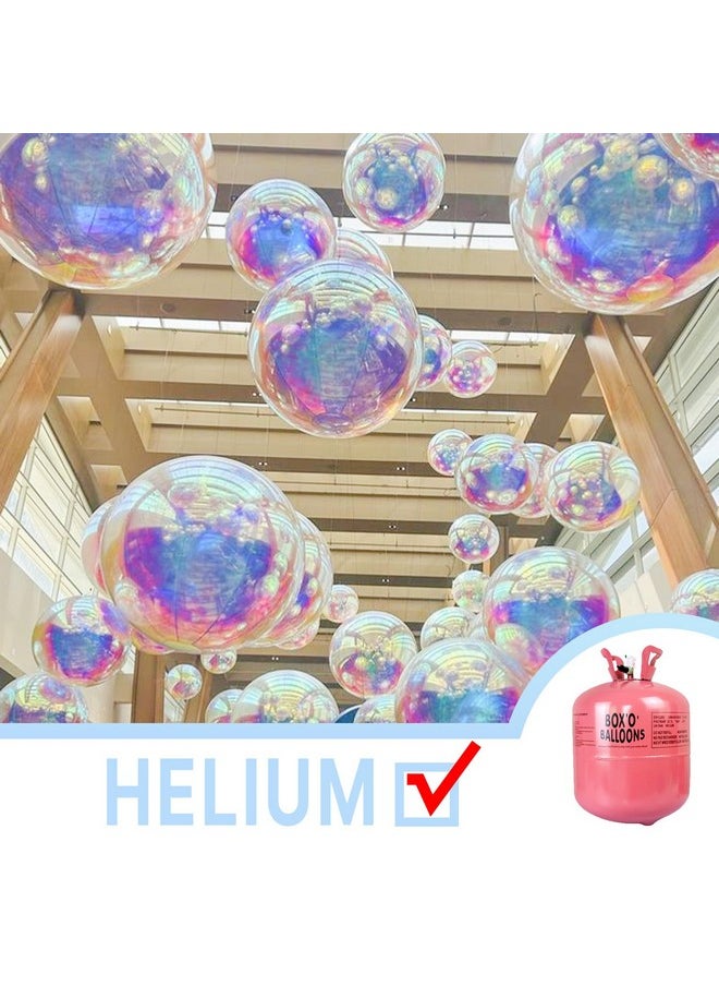 PartyWoo Foil Iridescent Balloons, 6 Pcs 22 Inch Round Foil Balloons, Giant 4D Foil Balloons And Ribbon, Large Mylar Balloons, Balloons For Birthday Decorations, Wedding Decorations, Party Decorations  - Image 3