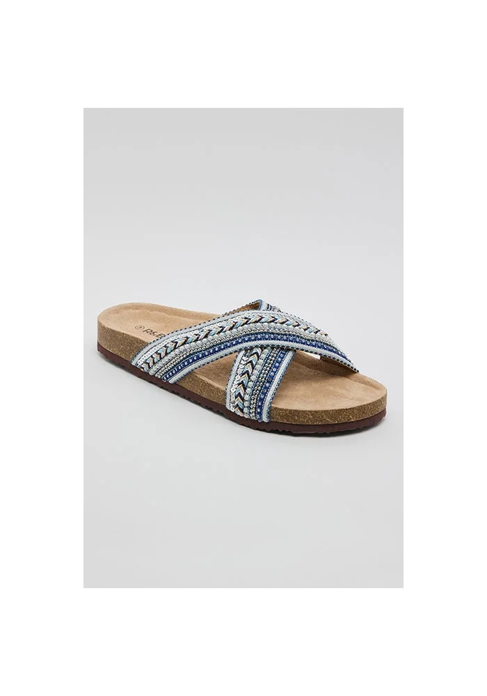 أر أند بي Embroidered Flat Sandals