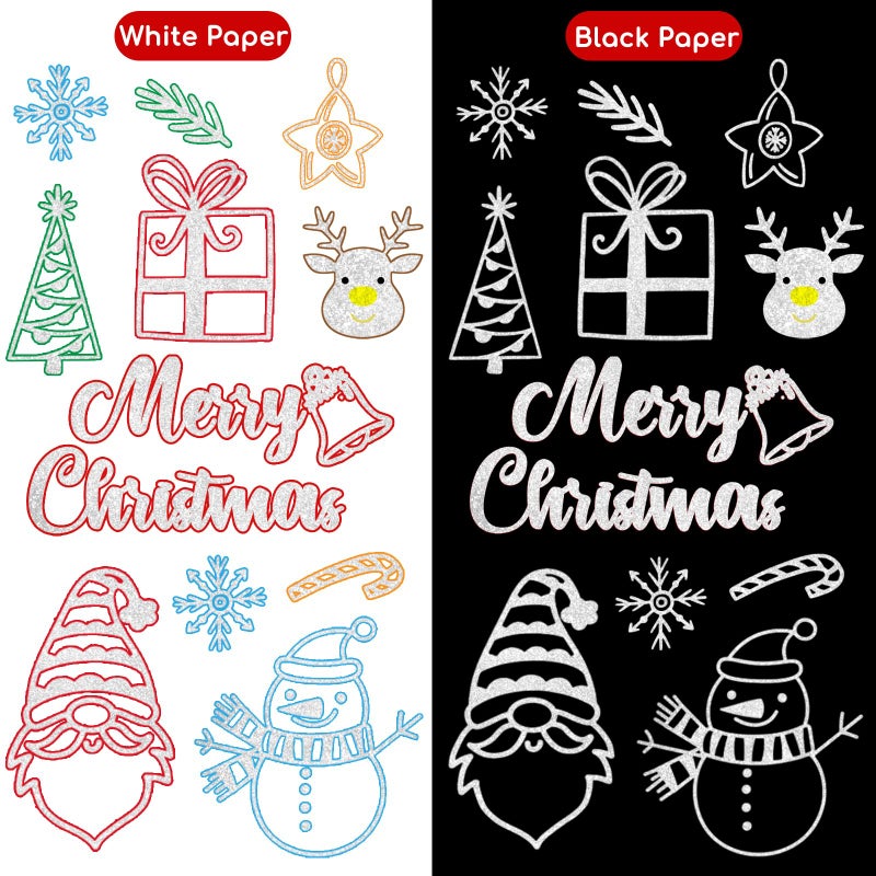 OLINGYOU 24 Pack Double Line Outline Markers, Squiggles Shimmer Markers Set, Self Outline Metallic Glitter Marker Pens for Christmas,Art, Drawing, Writing, Greeting Cards, DIY, Scrapbook, Easter Eggs - Image 3