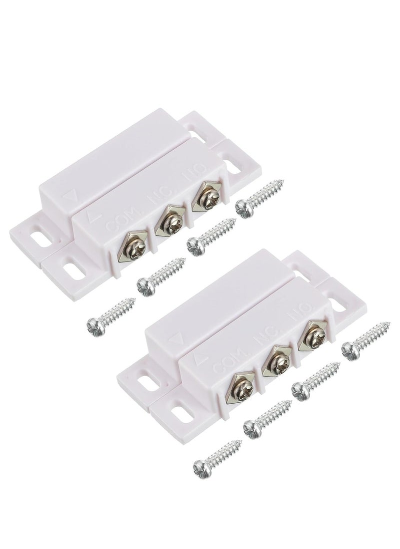 Generic - Magnetic Reed Switch, Normally Open and Normally Closed NC NO Magnetic Proximity Switch for Door Alarm, Window Safety, Agnetic Door Switch for DC 5V 12V 24V Light (White, 2 Pack) - Image 1