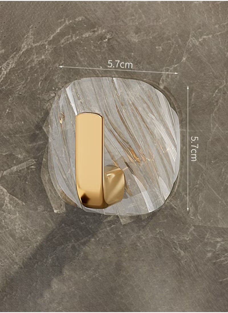 MIXDE 8 Pcs Multipurpose Acrylic Wall Storage Hook Decorative Gold Hook Strong Adhesive Wall Hooks  - Image 4