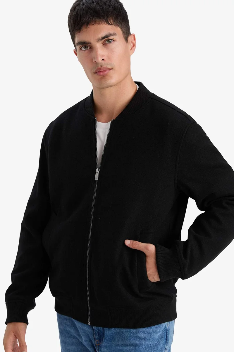 ديفاكتو Regular Fit College Collar Lined Bomber Cachet Jacket