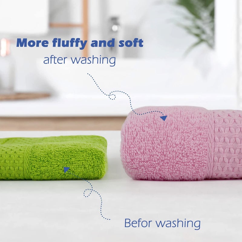Cleanbear 6 Pack Hand Towels for Bathroom, 100% Cotton Absorbent Face Towels with 6 Assorted Colors for Shower, Kitchen, College Dorm Use, 13" x 29", Multi-Color Towels - Image 2