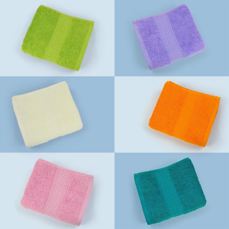 Cleanbear 6 Pack Hand Towels for Bathroom, 100% Cotton Absorbent Face Towels with 6 Assorted Colors for Shower, Kitchen, College Dorm Use, 13" x 29", Multi-Color Towels - Image 3