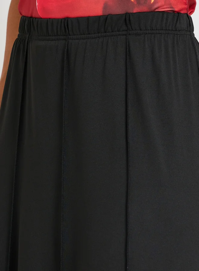 Take Two Solid High Rise A-Line Maxi Skirt