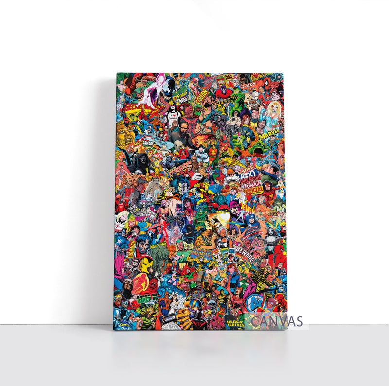 TNESSENTIAL Marvel Comics Characters Poster Superheroes Framed Canvas Print Comics Wall Art Print Artwork Home Decor FF1, Birthday Gift - Image 2